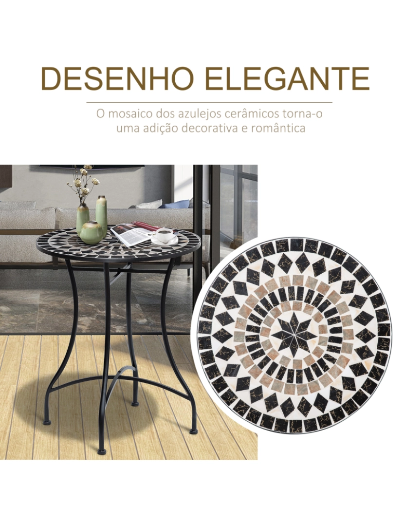 imagem de Mesa de Jardim 60x60x71cm cor preto 84B-649BK4