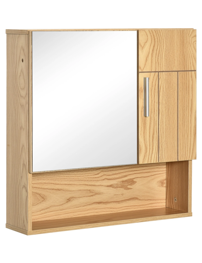 Kleankin - Armário Casa de Banho com Espelho 54x15.2x55.3cm cor cor de madeira natural 834-347ND