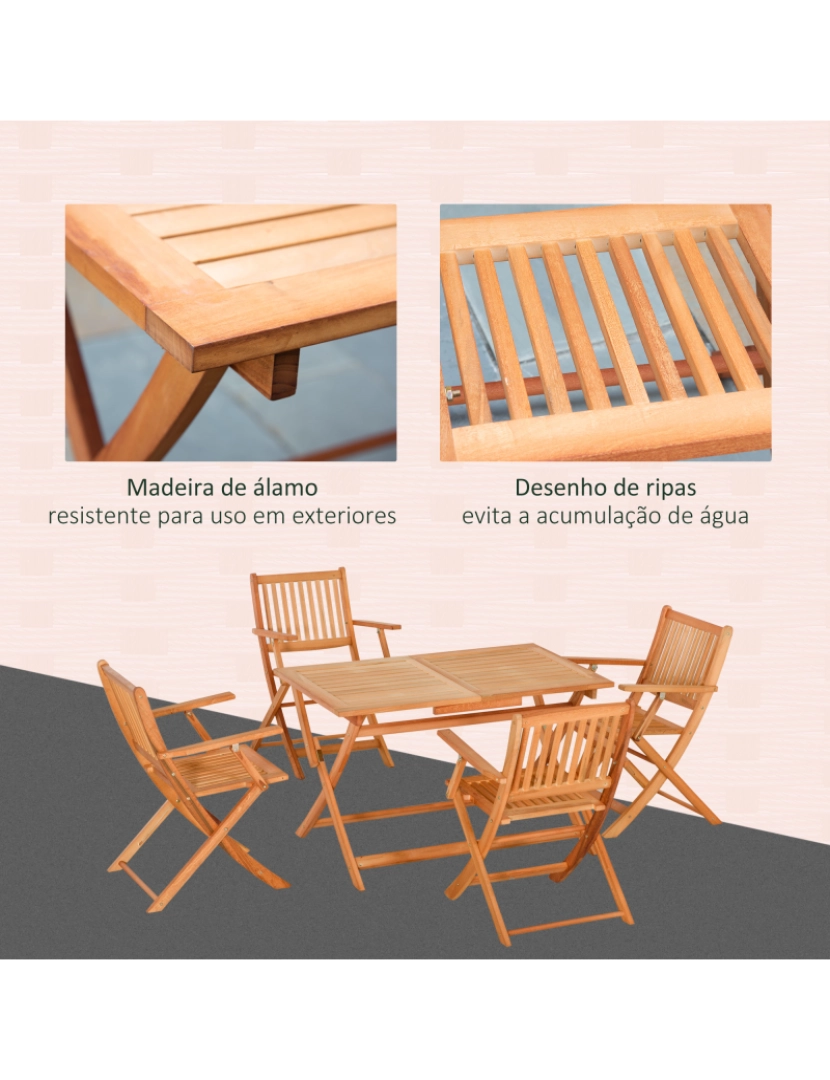 imagem de Conjunto de Jardim 60x55x91cm cor teca 84B-9375