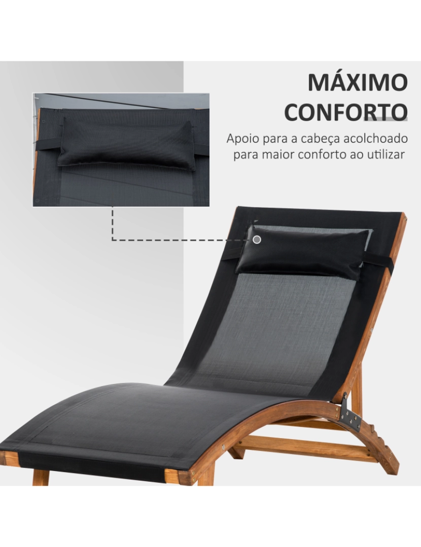 imagem de Espreguiçadeira de Jardim 180x56x72cm cor preto 84B-912BK4