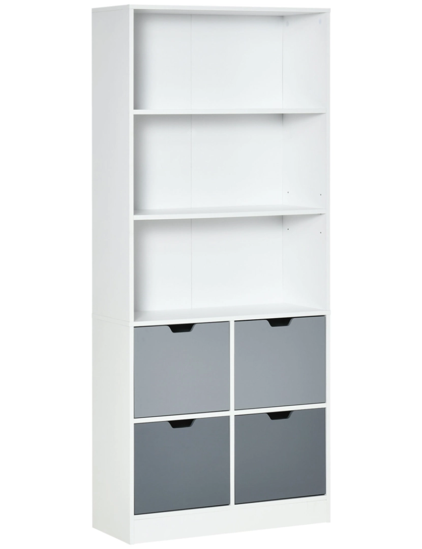 Homcom - Estante de Livros 76x30x173cm cor branco e cinza 836-444