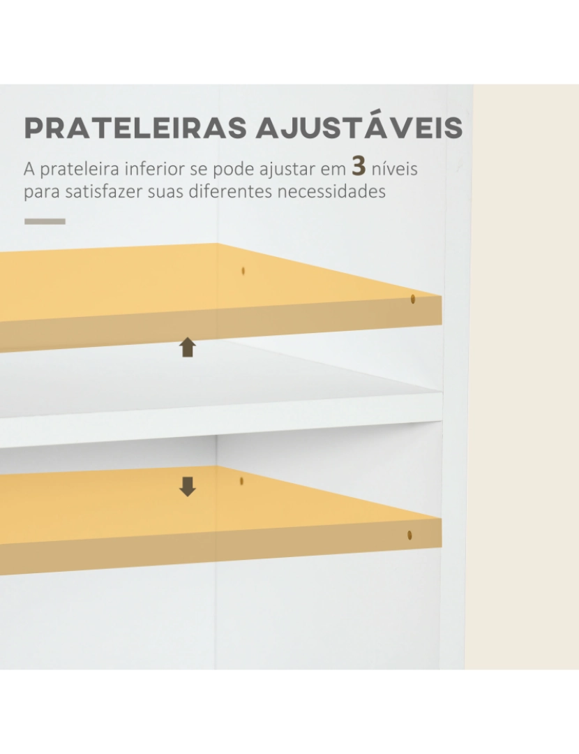 imagem de Estante de Livros 76x30x173cm cor branco e cinza 836-4446