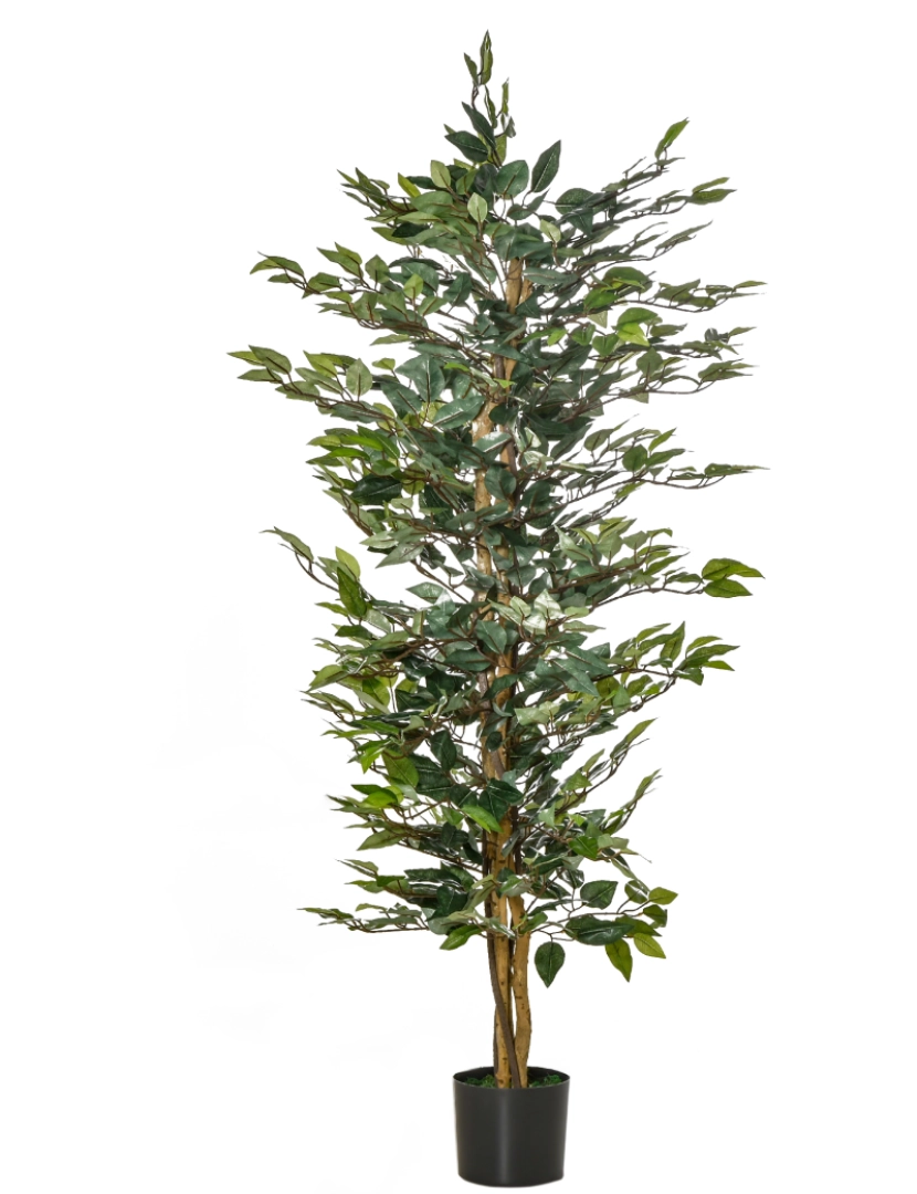 Homcom - Planta Ficus Artificial 17x17x150cm cor verde 830-452