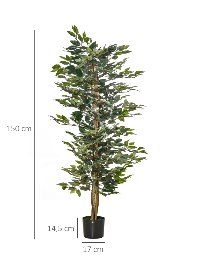 imagem de Planta Ficus Artificial 17x17x150cm cor verde 830-4523