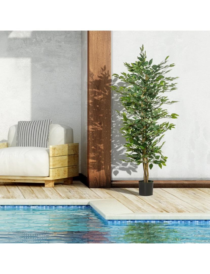 imagem de Planta Ficus Artificial 17x17x150cm cor verde 830-4524