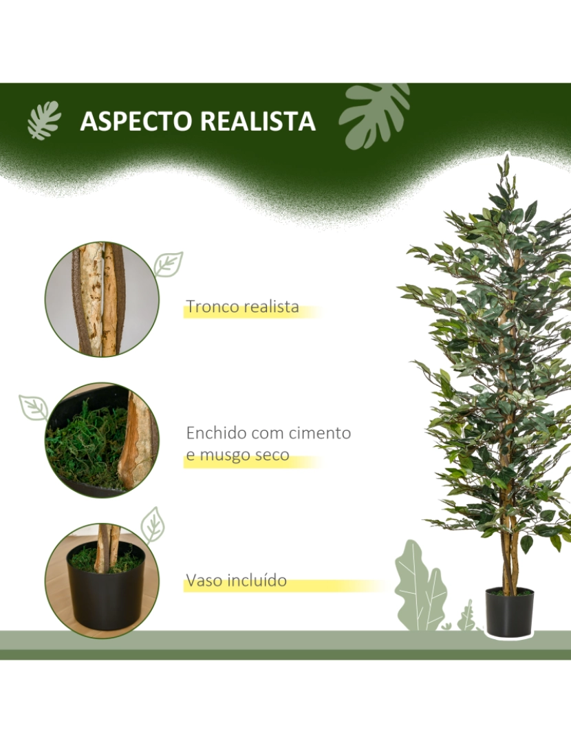 imagem de Planta Ficus Artificial 17x17x150cm cor verde 830-4525