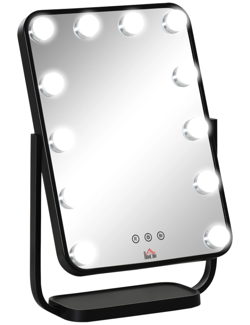 Homcom - Espelho de Maquilhagem 32.8x11x47.4cm cor preto 831-493V90
