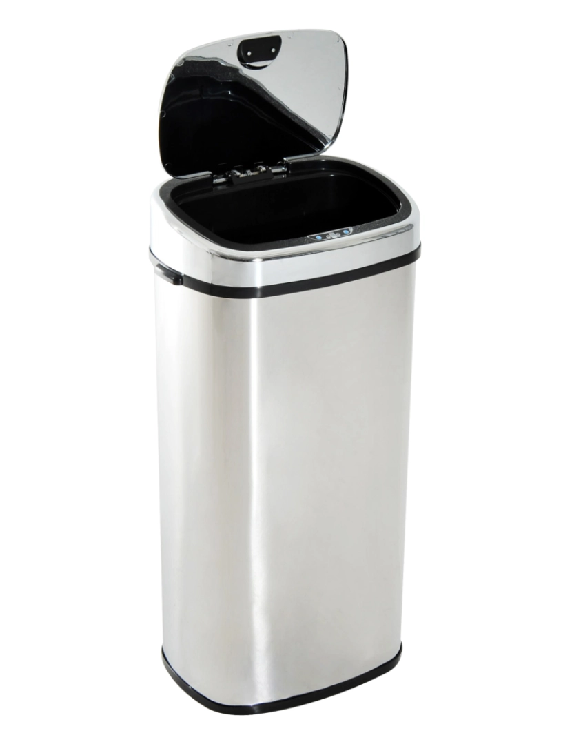 HOMCOM Balde de Lixo Inteligente de Aço Inoxidável 68L com Sensor  Infravermelho de Abertura Automática e Contato Manual para Cozinha  Dormitório Casa de banho 40,5x29,578cm Prata - Homcom