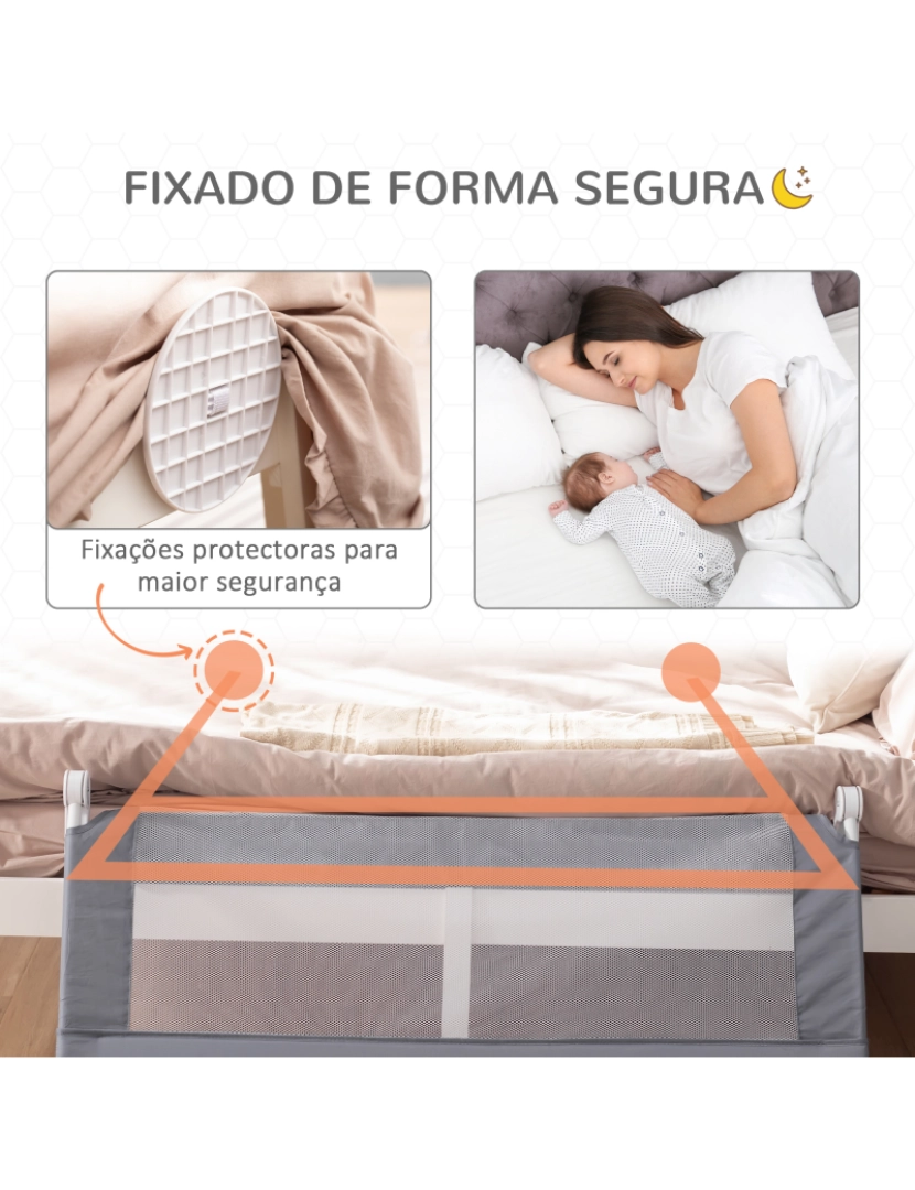 imagem de Barreira de Segurança de Cama 120x38x60cm cor cinzento 470-0047