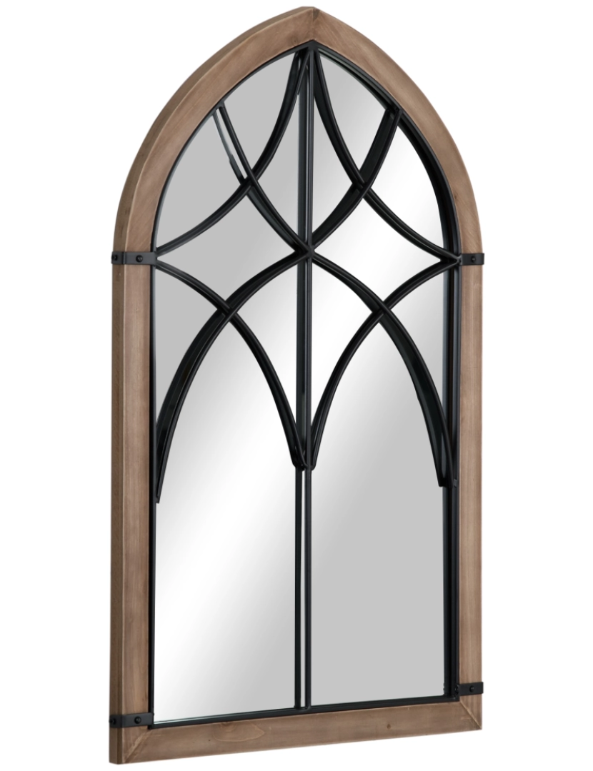 Homcom - Espelho de Parede 93x60x2.5cm cor marrom 830-487BN