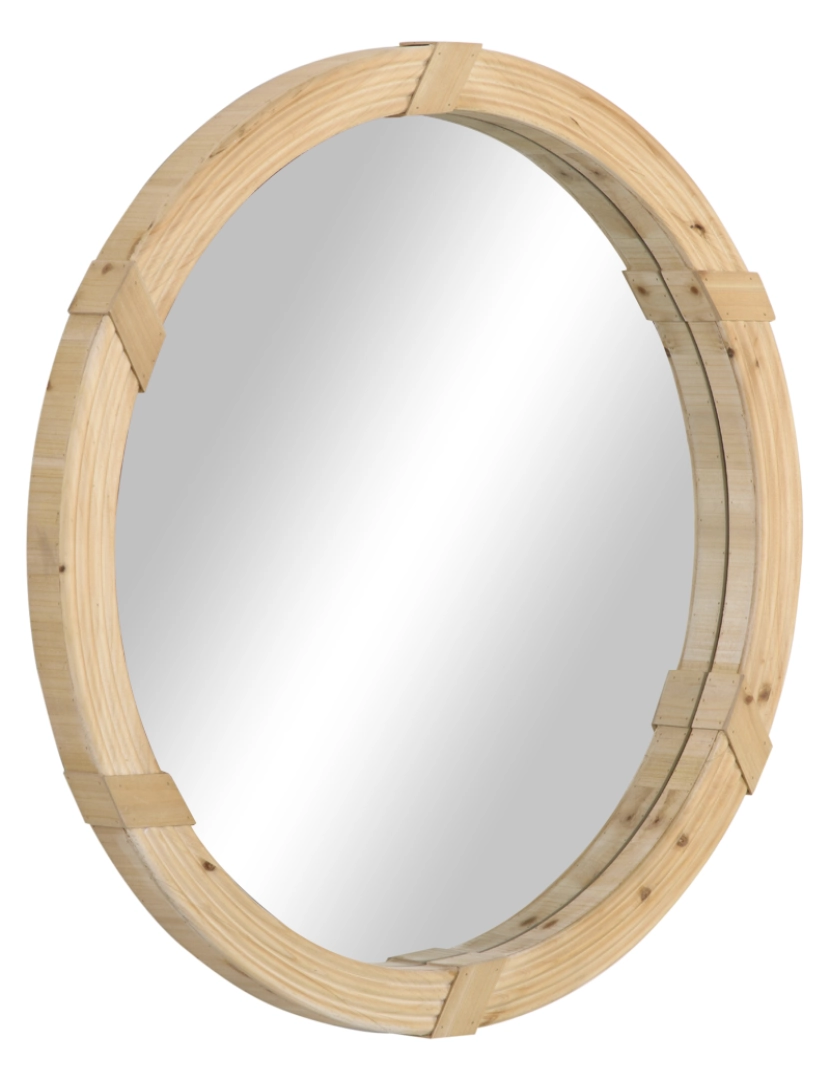 Homcom - Espelho de Parede 78x78x5cm cor cor de madeira natural 830-489ND