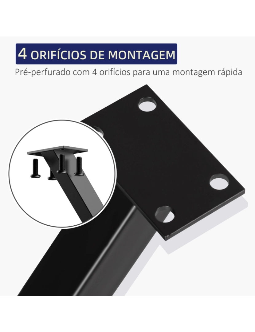 imagem de Pernas para Mesa 40x2,5x43cm cor preto B82-002BK4