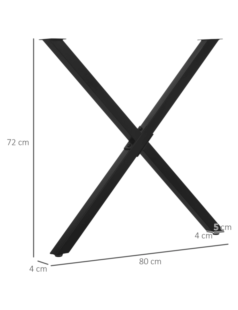 imagem de Pernas de Mesa 80x4x72cm cor preto B82-0023