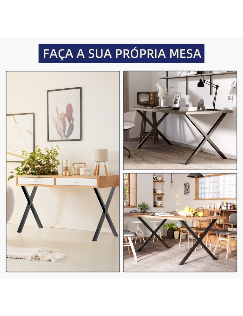 imagem de Pernas de Mesa 80x4x72cm cor preto B82-0027