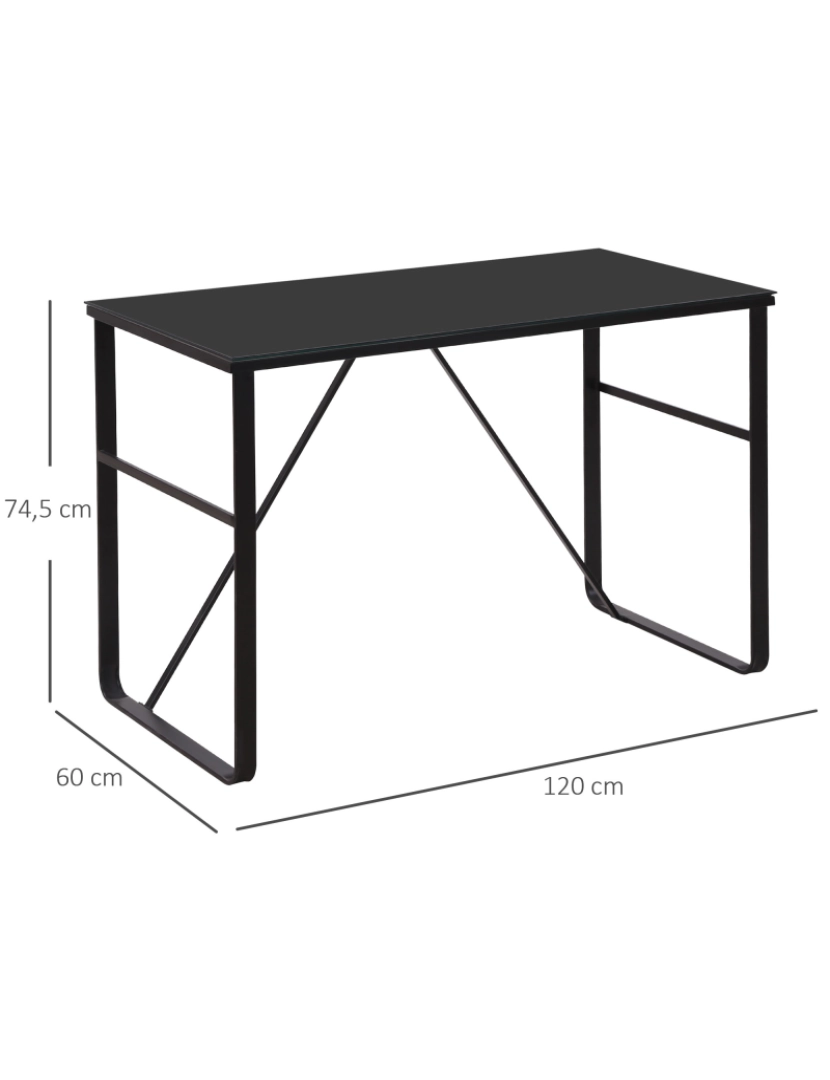 imagem de Secretária 120x60x74.5cm cor preto 836-442BK3