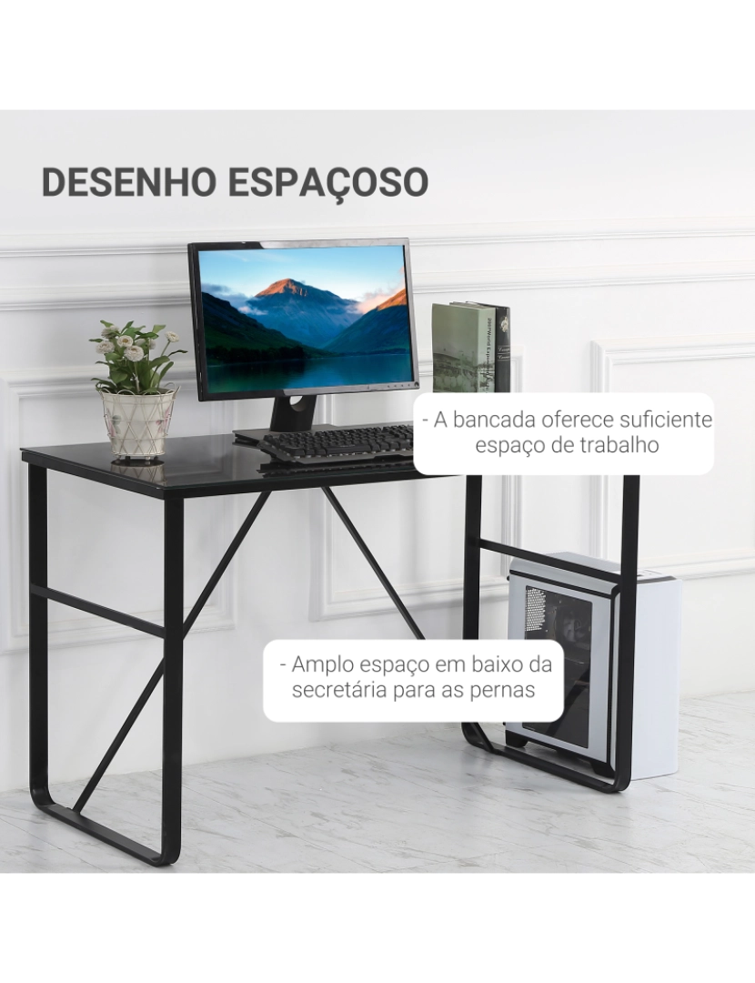 imagem de Secretária 120x60x74.5cm cor preto 836-442BK5