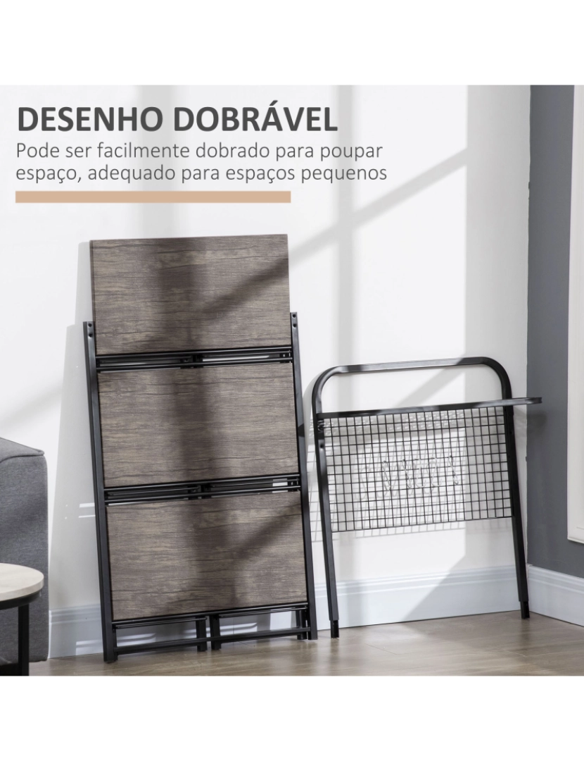 imagem de Estante Dobrável 60x30x150cm cor preto 838-2305