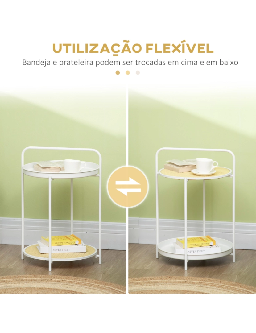 imagem de Mesa Auxiliar 43.5x42.5x60cm cor branco 839-362WT6