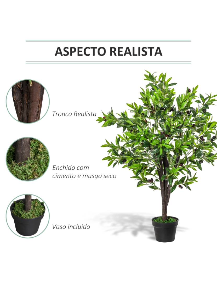 imagem de Planta Artificial Oliveira 18x18x120cm cor verde 844-3475