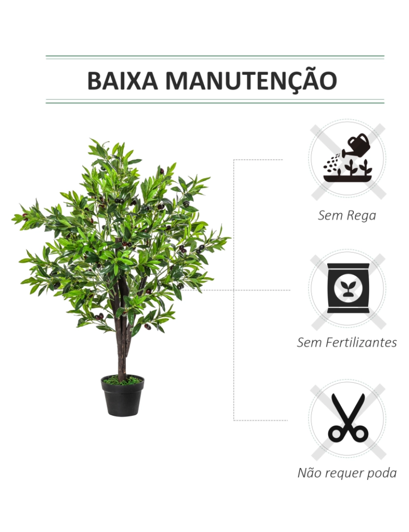 imagem de Planta Artificial Oliveira 18x18x120cm cor verde 844-3476