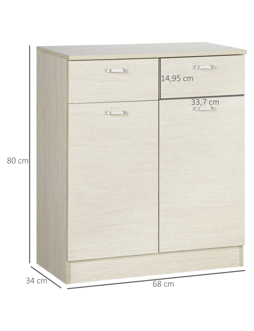 imagem de Aparador de Sala de Estar 68x34x80cm cor cor de madeira natural 837-2143