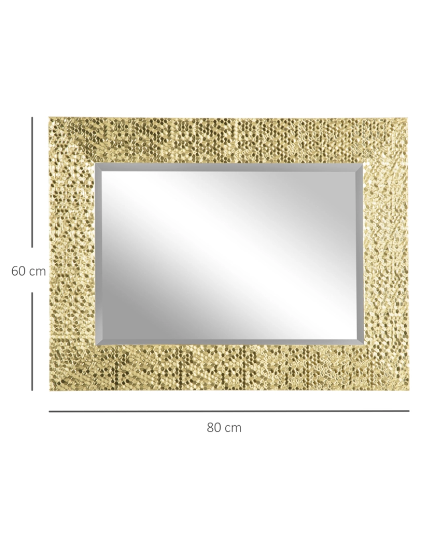 imagem de Espelho de Parede 80x60x2.3cm cor ouro 830-511V00GD3
