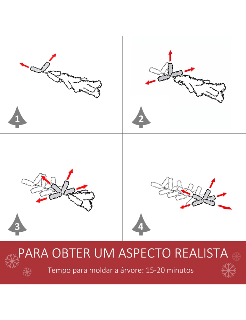 imagem de HOMCOM Árvore de Natal Artificial 150cm Ignífugo com 408 Ramos 28 Bagas 24 Pinhas Folhas de PVC e Suporte Metálico Decoração de Natal para Interiores Verde5