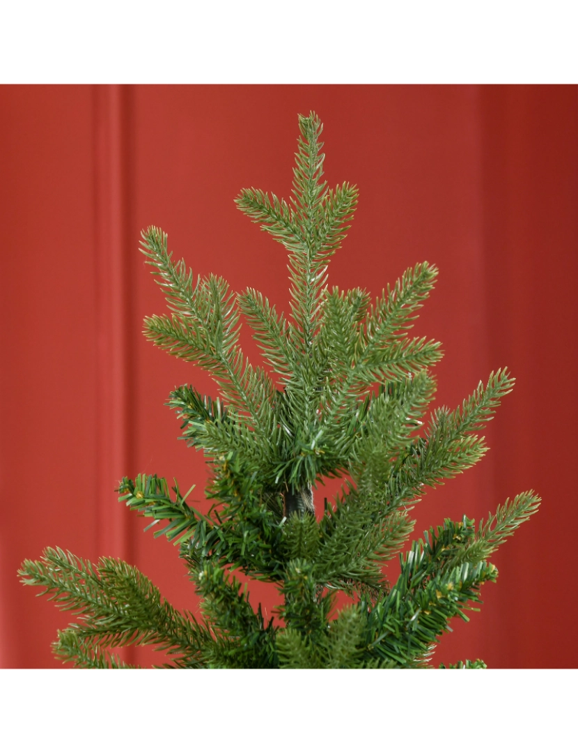 imagem de HOMCOM Árvore de Natal Artificial 180cm com 1443 Ramos Folhas de PVC Base Dobrável e Suporte Metálico Decoração de Natal para Interiores Verde8
