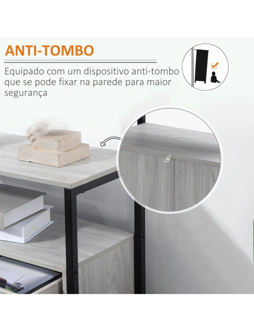 imagem de Armário de Sala de Estar 64x34x90cm cor cinza claro 838-250LG6