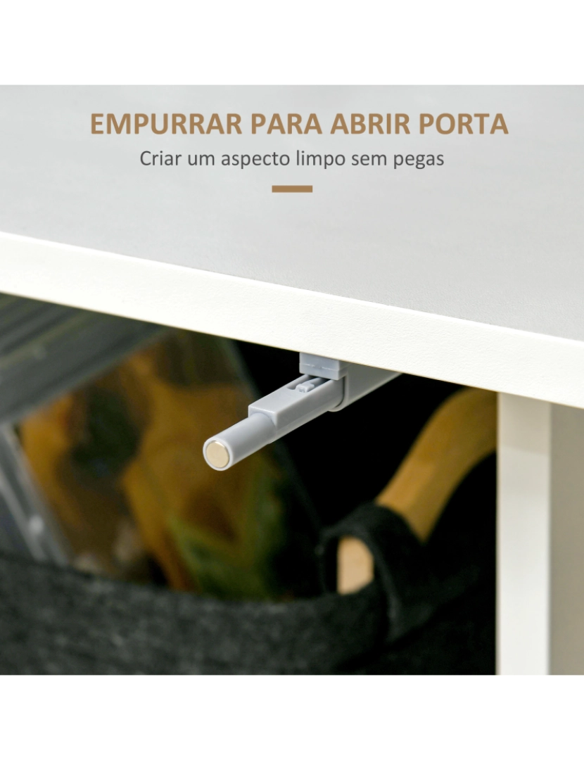 imagem de Móvel de TV 100x35x48.4cm cor madeira e branco 839-470V00WT5