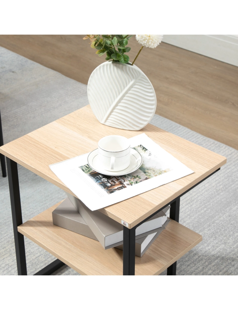 imagem de Mesa Auxiliar 45x35x48cm cor madeira e preto 839-512V00ND7