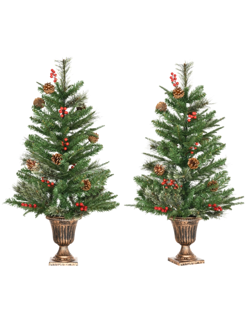 Homcom - Conjunto de 2 Árvores de Natal Artificial 48x48x90cm cor verde 830-569V00GN