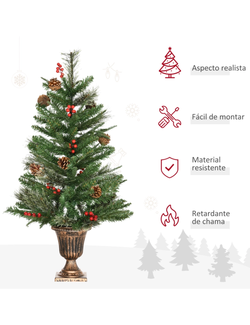 imagem de Conjunto de 2 Árvores de Natal Artificial 48x48x90cm cor verde 830-569V00GN4