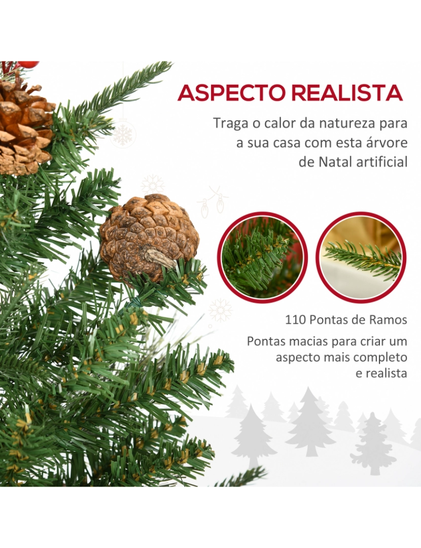 imagem de Conjunto de 2 Árvores de Natal Artificial 48x48x90cm cor verde 830-569V00GN5