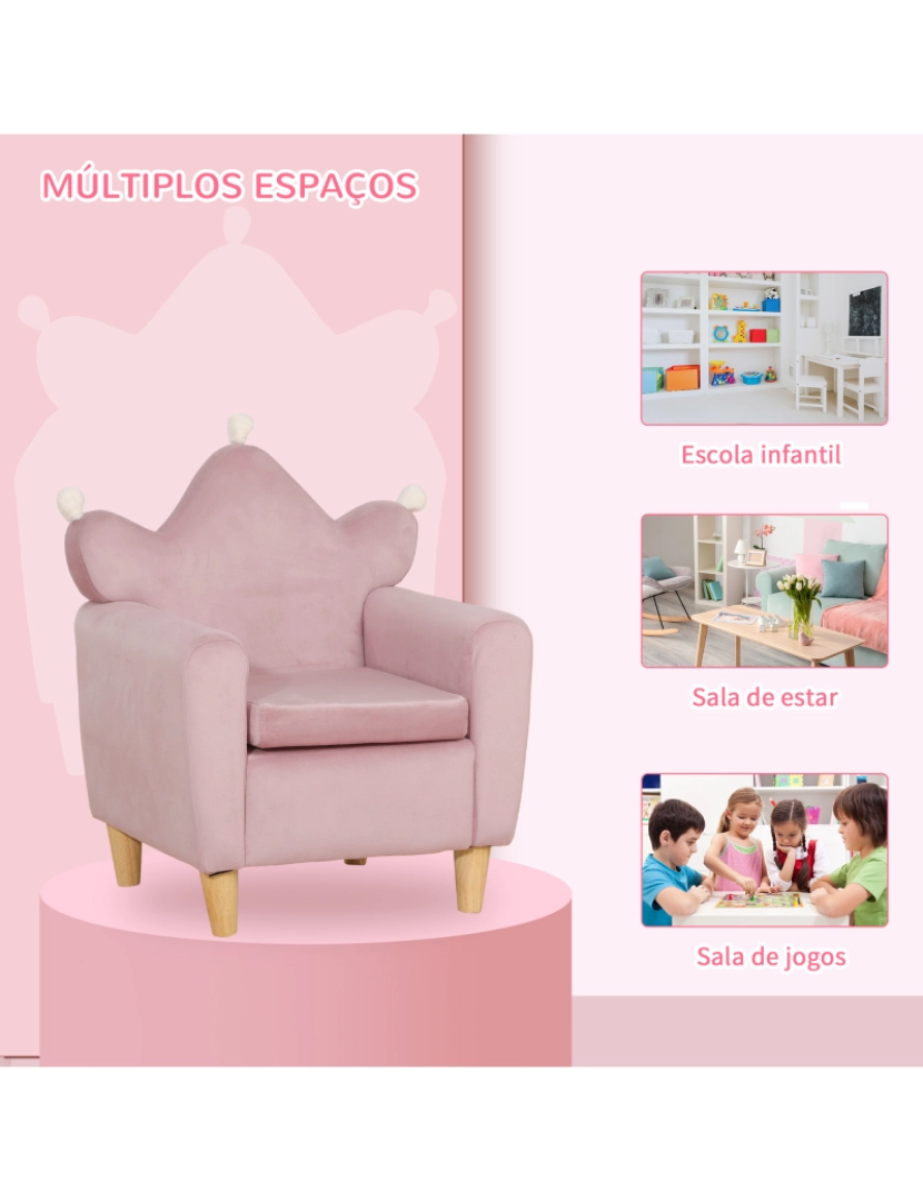 imagem de Poltrona Infantil 50x42x58cm cor rosa 310-0607