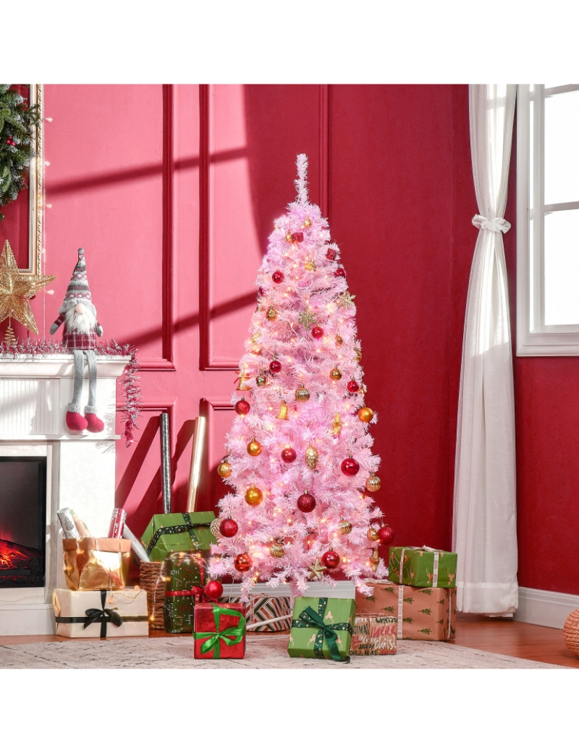 imagem de Árvore de Natal 63x63x180cm cor rosa 830-571V91PK2