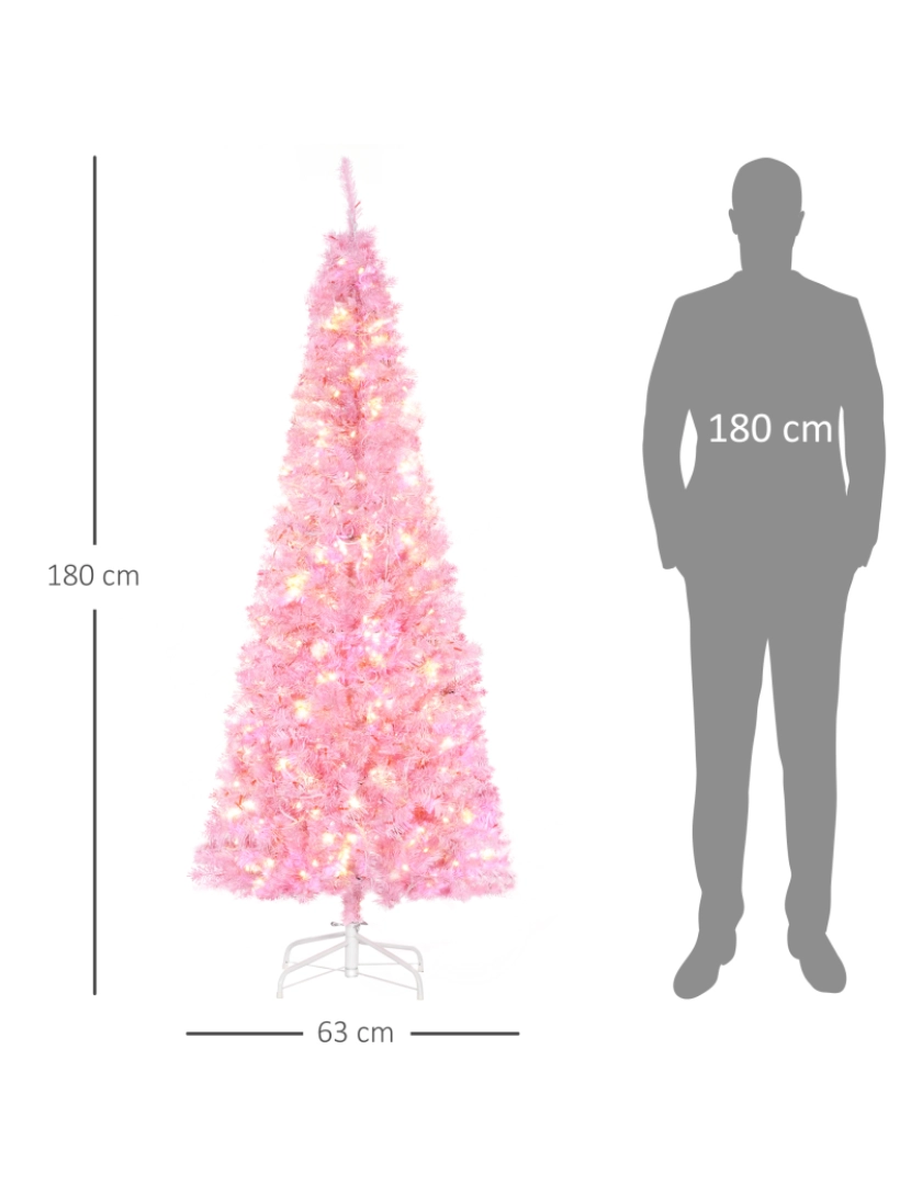 imagem de Árvore de Natal 63x63x180cm cor rosa 830-571V91PK3