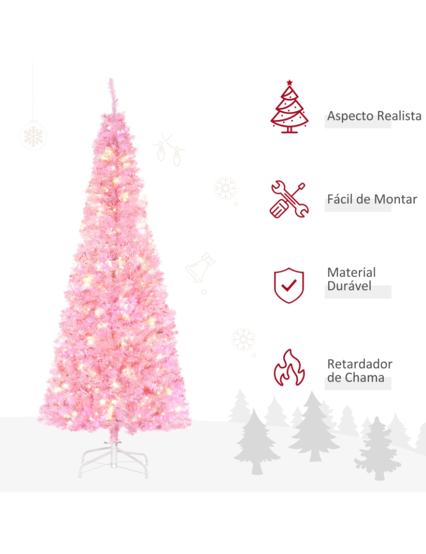imagem de Árvore de Natal 63x63x180cm cor rosa 830-571V91PK4