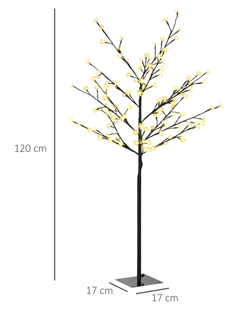 imagem de Árvore com Luzes 17x17x120cm cor preto 830-549V90BK3