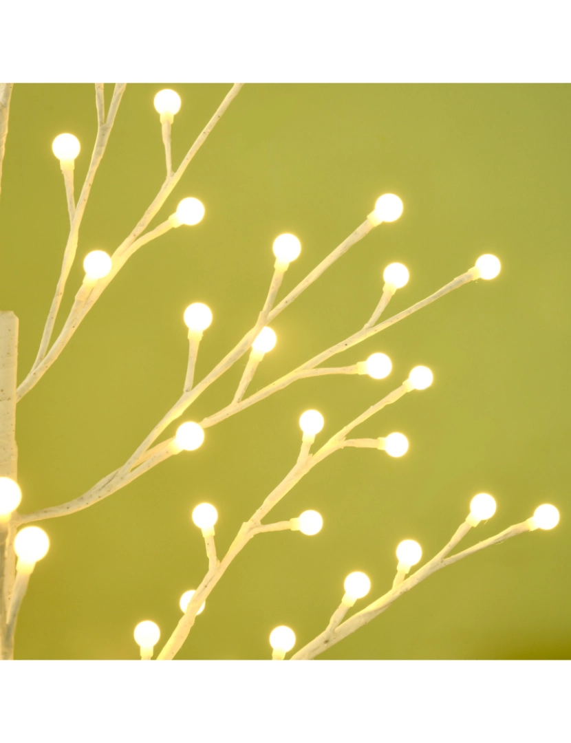 imagem de HOMCOM Árvore Sintética Altura 150cm com 120 Luzes LED IP44 Ajustável em 3 Modos Ramos Flexíveis e Base de Candeeiro Árvore de Decoração de Natal para Interiores 20x20x150cm Branco4