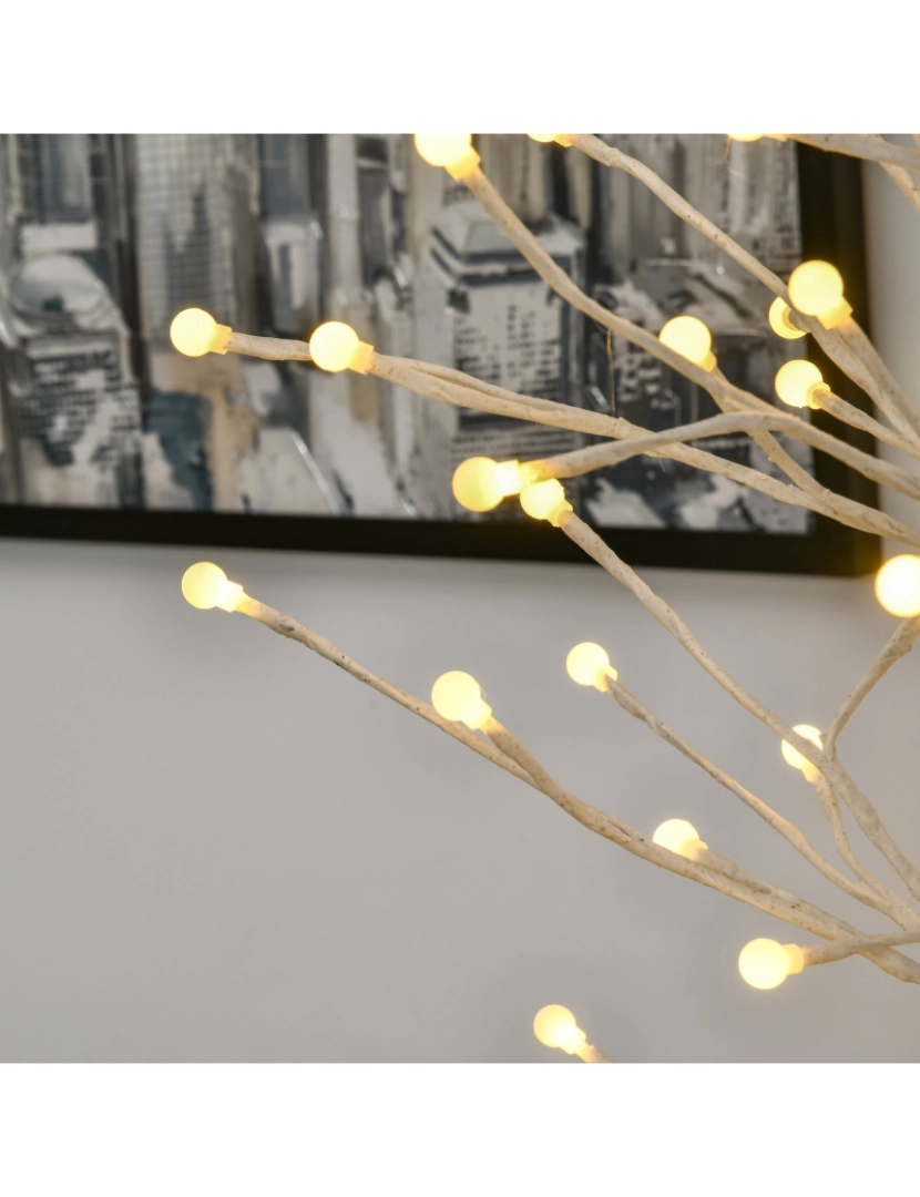 imagem de HOMCOM Árvore Sintética Altura 150cm com 120 Luzes LED IP44 Ajustável em 3 Modos Ramos Flexíveis e Base de Candeeiro Árvore de Decoração de Natal para Interiores 20x20x150cm Branco5