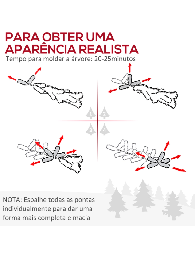 imagem de HOMCOM Árvore de Natal Artificial 210cm com Neve Ignífugo com 490 Ramos Folhas de PVC Base Dobrável e Suporte Metálico Decoração de Natal para Interiores Verde5