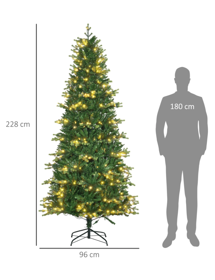 imagem de Árvore de Natal Artificial 96x96x228cm cor verde 830-561V90GN3