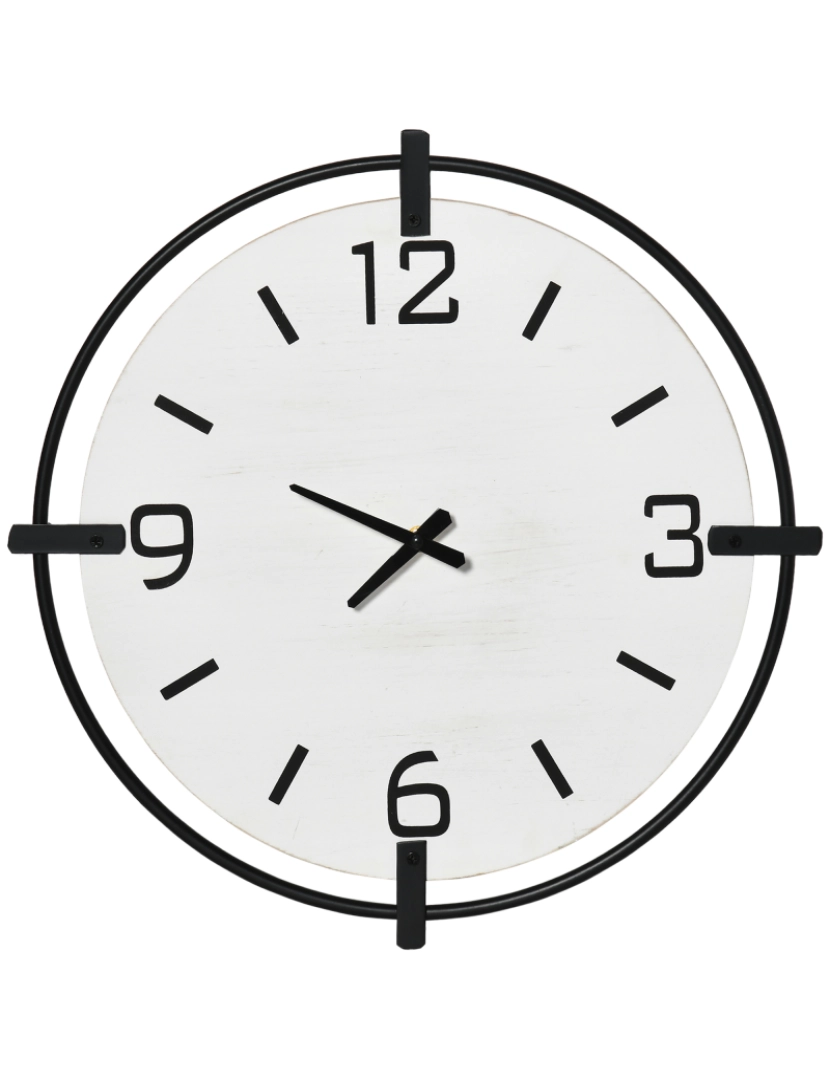 imagem de Relógio de Parede 42.5x4x42.5cm cor branco e preto 830-638V00WT1