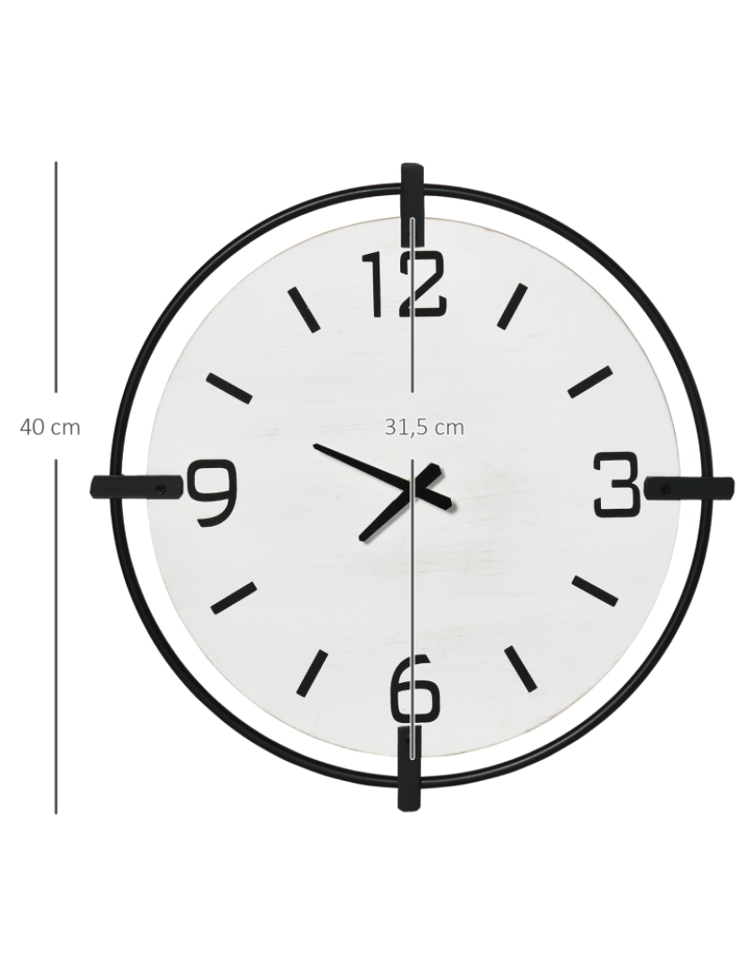 imagem de Relógio de Parede 42.5x4x42.5cm cor branco e preto 830-638V00WT3