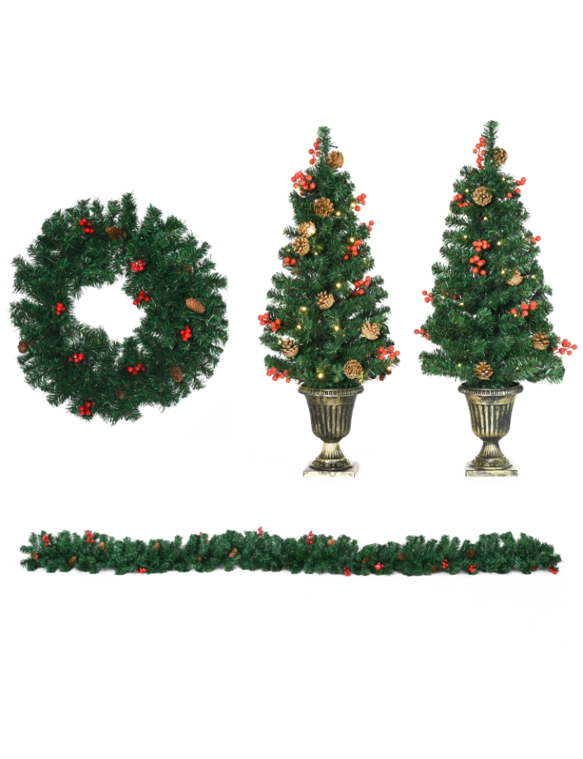 imagem de Decorações de Natal 40x40x90cm cor verde 830-529V00GN1
