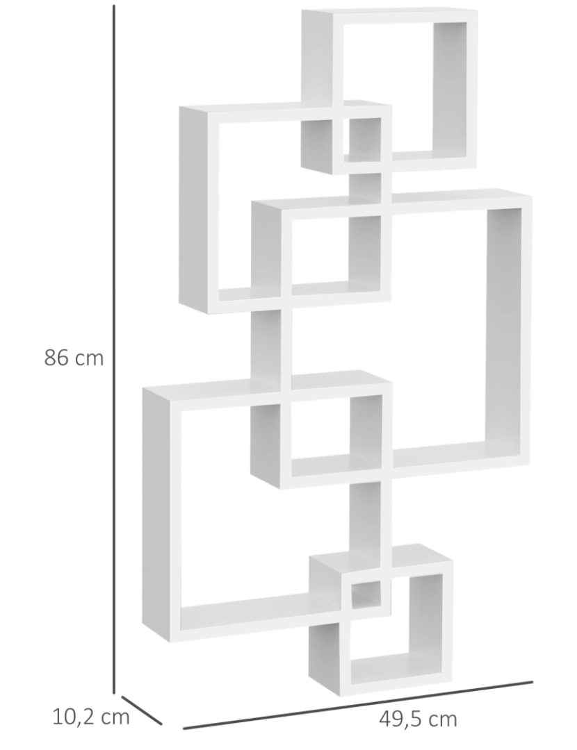 imagem de Estante de Parede 49.5x10.2x86cm cor branco 830-610V00WT3