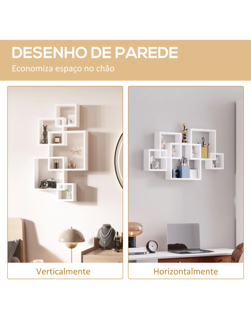 imagem de Estante de Parede 49.5x10.2x86cm cor branco 830-610V00WT4