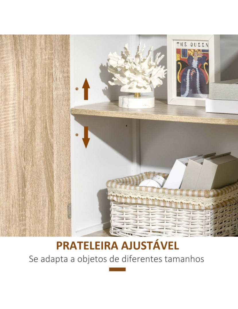 imagem de Aparador de Sala de Estar 62x40x77cm cor madeira e branco 838-2226