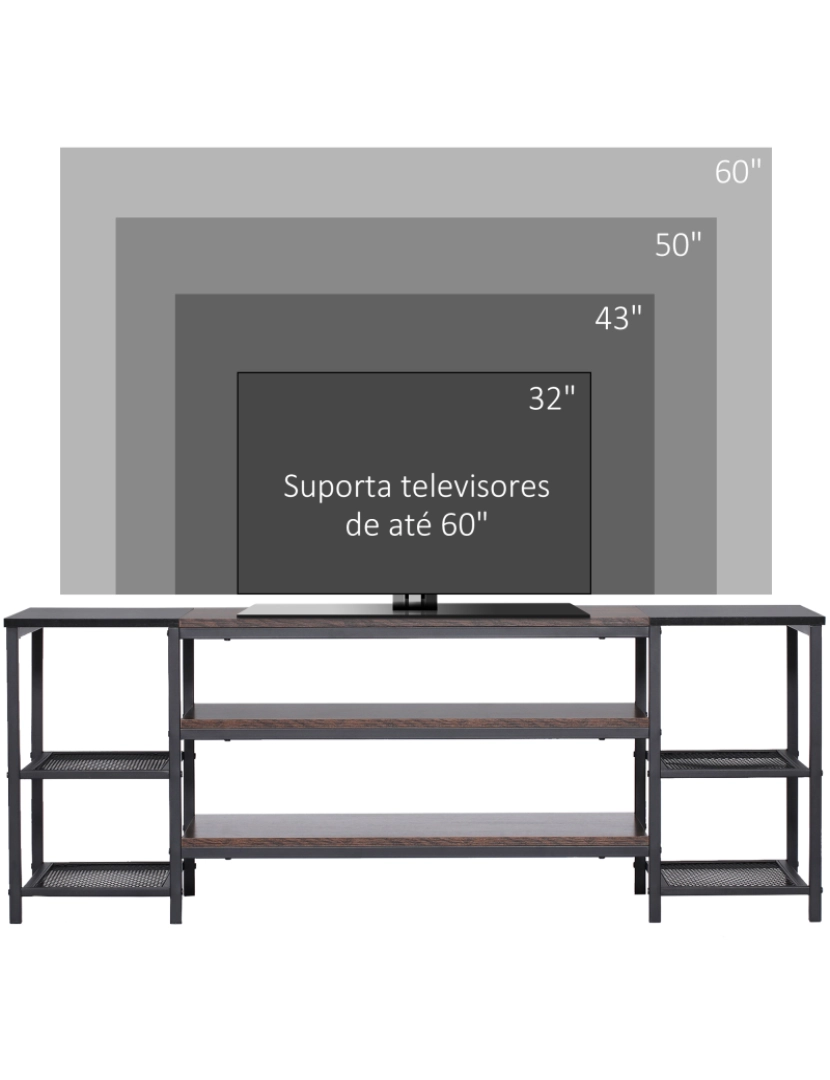 imagem de Móvel de TV 140x40x50cm cor marrom e preto 839-539V00RB7